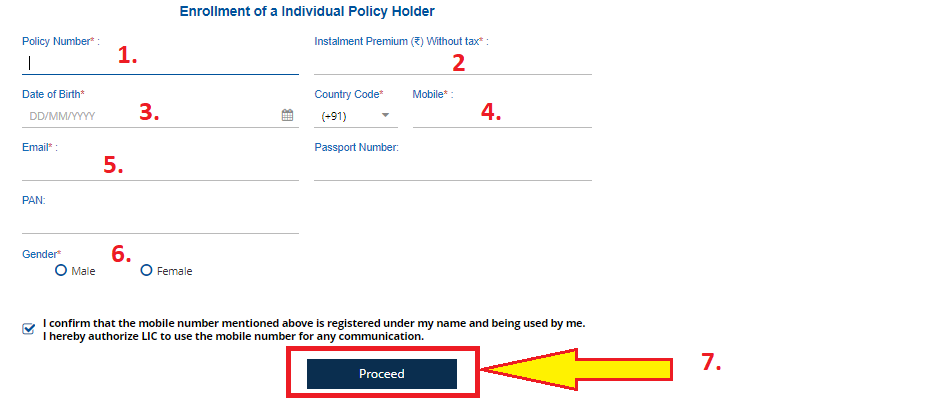 LIC customer portal